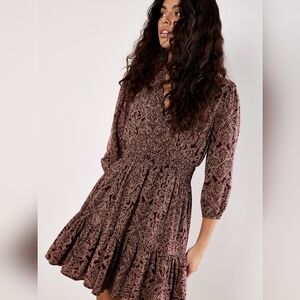 Mono Paisley Ruffle Detail Dress